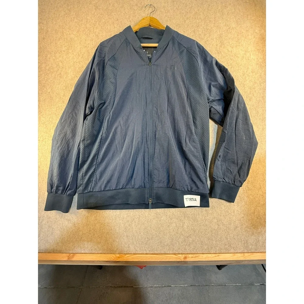 Jordan Wings Windbreaker Jacket Mens Large Navy Blue Full Zip Perforated T1852